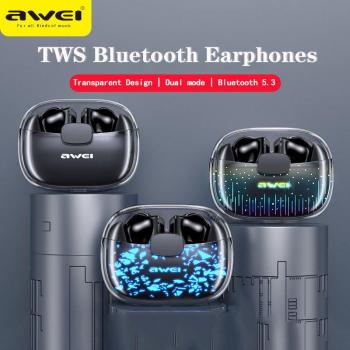 Awei T52pro Bluetooth 5.3 Colorful Breathing Light Wireless Earbuds TWS