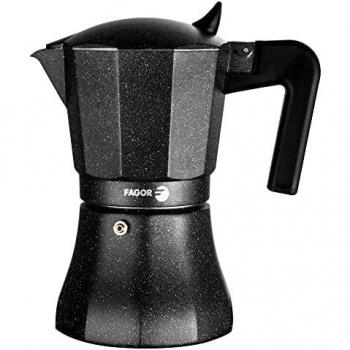 Fagor Tiramisú Cafetera Italiana Aluminio 3 Tazas, Apta para Cocinas Vitrocerámica, Gas y Eléctrica, Junta de Silicona de Gran Durabilidad, Ac