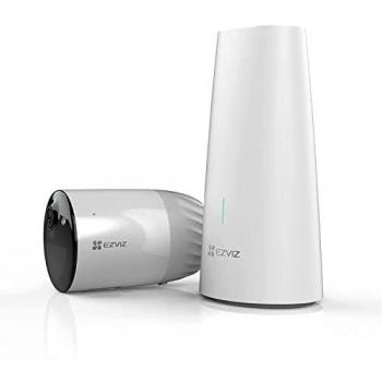 EZVIZ BC1-B1 Sistema de Seguridad Inalámbrico con Cámara Exterior a Batería 12900mAh, Base, Resolución Full HD 2MP, IP66 Resistente al Agua, Detección