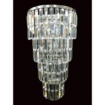 Aplique de diseño Padua Chrome 5 bombillas 60cm con cromo pulido y cristal de plomo