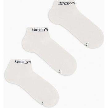 Pack de 3 calcetines invisibles Armani para hombre en algodón blanco - Talla pequeña/media