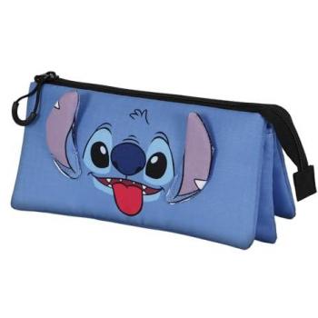 Estuche portatodo triple Lilo y Stitch Cool Disney Karactermania azul, 23 x 11 cm