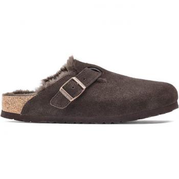 Birkenstock Boston Shearling Clog - Mocha Suede, Size UK 7.5