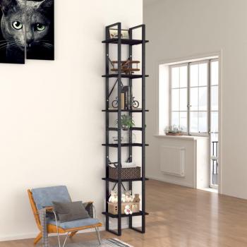 Estantería de 6 niveles de aglomerado negro 40x30x210 cm