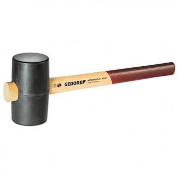 Maza de goma GEDORE 227 E-2 - Diámetro 65 mm, color negro y rojo, peso ligero, mango ergonómico