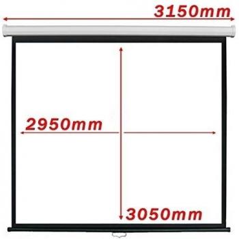 Cablematic - Pantalla de proyección de pared blanca 2950x3050mm 1:1 fibra de vidrio DisplayMATIC PRO