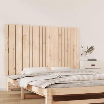 Cabecero de cama de pared madera maciza de pino 147x3x90 cm Marrón