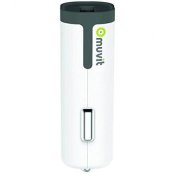 Muvit MUDCC0146 - Cargador de Coche con USB, 2.4 A, Color Blanco