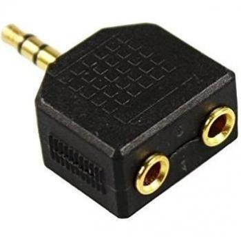 COM de Four® Auriculares Splitter Clavija macho de 3,5 mm a 2 x 3,5 mm Jack hembra para conector de 2 auriculares 1 unidad