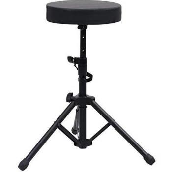 Taburete de tambor ajustable redondo negro