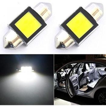 Hrph 2pcs 31mm Festoon Interior Coche LED Cúpula Mapa Bombilla 6000K HID Blanco DE3175 3022