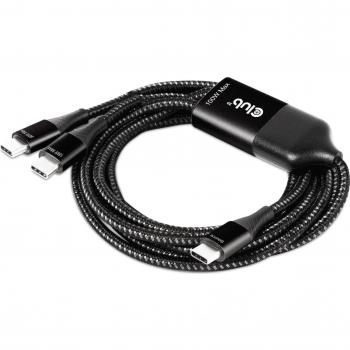 Cable USB Type-C Y de carga a 2x USB Type-C, max. 100W, 1.83m/6ft M/M - Club3D CAC-1527