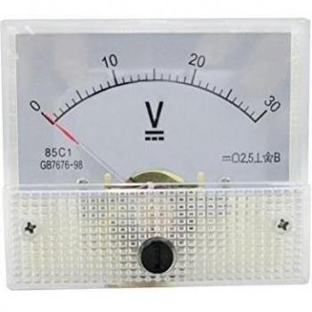 LEORX Mini mide 1 85 C.C. 0-30V aguja analógica voltaje Panel voltímetro