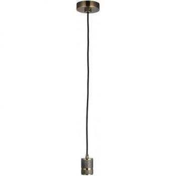 Lámpara colgante de diseño urbano en acero con acabado en latón envejecido, para 1 bombilla E27, diámetro de 22 cm