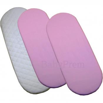 BabyPrem el bebé Moisés capazo acolchado de colchones y 2 sábanas bajeras 80 x 40 cm ROSA