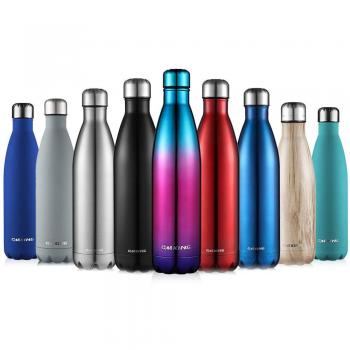 CMXING Botella De Agua 500 mL & 750 mL de Doble Pared con Aislamiento de Botella de Agua de Acero Inoxidable