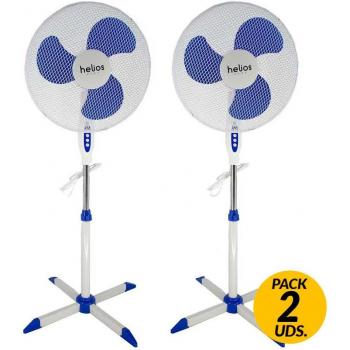 Pack de 2 ventiladores de pie Levante FS-40-A2 Helios Home 16 45W blanco 125 cm