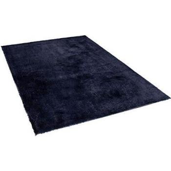 Alfombra Shaggy Azul Oscuro 200 x 200 cm de Poliéster Hecho a Mano con Pelo Largo Evren