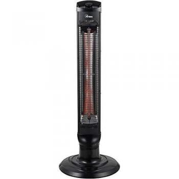 Ardes AR4B03 Estufa de fibra de carbono oscilante, 1 lámpara y 2 potencias con estructura de metal torreta al carbono negro