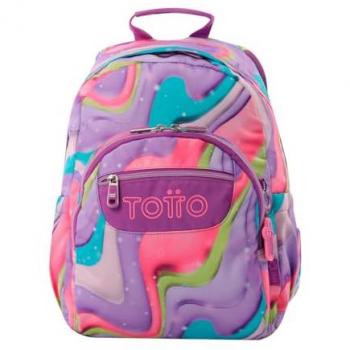 Mochila Escolar TOTTO Gommas Ferri, Mochila Mediana, Capacidad 15 L, Bolsillo para PC 14, Bolsillo Botella, Espaldar Ergonómico con Flujo de Aire, Cómodas Cor