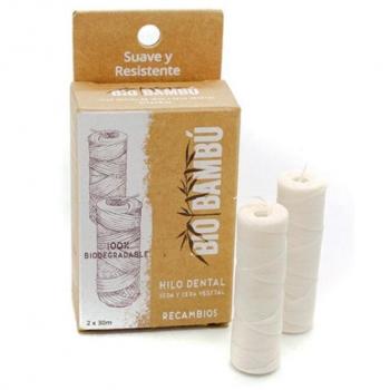 Recambios Hilo Dental de Seda Natural con Cera Vegetal 2x30m - BioBambú