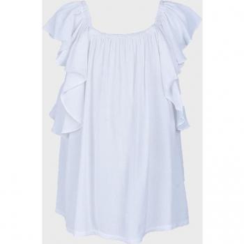 Blusa de niña en color blanco confeccionada en suave algodón