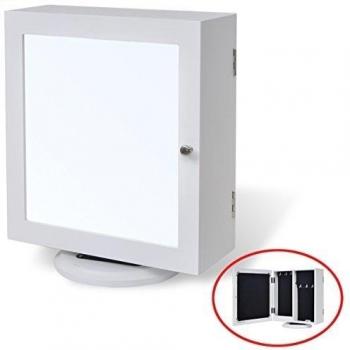 vidaXL caja porta joyas caja accesorios armario a Espejo Mdf Blanco
