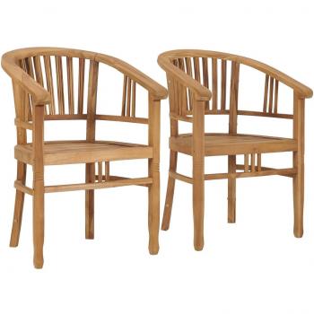 vidaXL Garden Chairs 2 pcs Solid Teak Wood