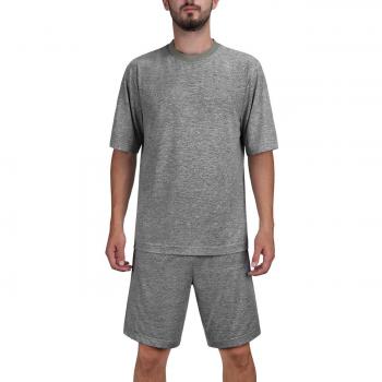 DISHANG Pijamas Cortos de Mangas y Pantalones para Hombres Suaves Ligeros Ropa de Dormir Deportiva Elástica Stretch Lounge