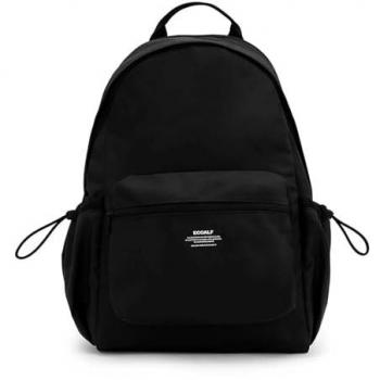 Mochila Ecoalf Wakai Negra Mate Sostenible con Cierre de Cremallera y Bolsillo Frontal