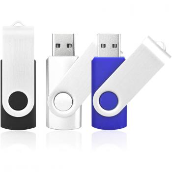 RAOYI Memoria Flash USB 2.0 de 32GB Pendrive 32 GB USB Memory Stick para Computadoras PC Windows Mac OS [3 Unidades] Color de Negro/Azul/Plata