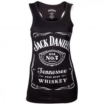 Meroncourt Jack Daniel's Logo Tanktop, Tank Top para Mujer, Negro, Medium