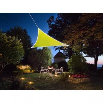 Vela de sombra con iluminación led 3.6 x 3.6 m verde limón