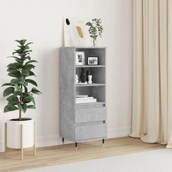 Aparador alto de madera contrachapada 40x36x110 cm, mueble de almacenaje de salón, buffet para salón, armario auxiliar, armario de almacenamiento en color gris hormigón