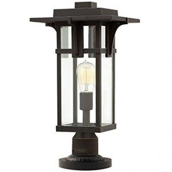 Bolardo Manhattan de exterior, bronce aceitado, vidrio, IP44, E27