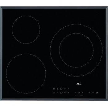 AEG Placa de Inducción Serie 3000 IKB63302FB, 60 cm, 3 Zonas, Biselada, Color Negro, Función Hob2Hood