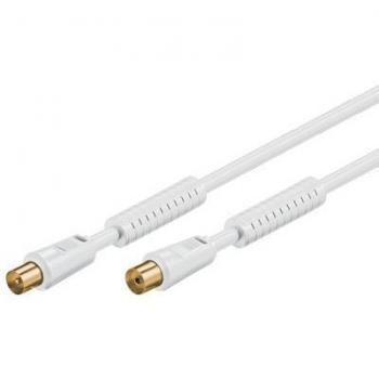 Cable Coaxial Antena 10m, 100% Blindado, Ferrita, Conectores Baquelita Dorada, 80 dB