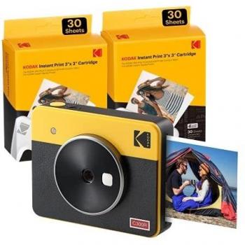 Kodak Mini Shot 3 Retro Portable Instant Camera and Photo Printer Bundle Yellow