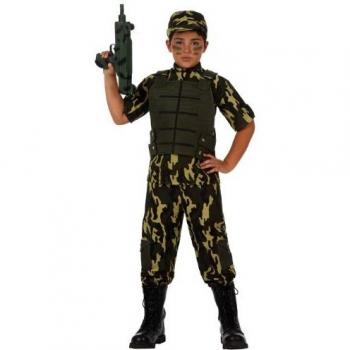 Disfraz de Camuflaje Militar para Niños - Atosa, incluye traje con patrón de camuflaje, gorra a juego y detalles en relieve, disponible en varias tallas