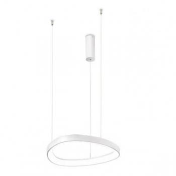 Lámpara colgante LED decorativa integrada Gemini 1 bombilla, metal y plástico blanco, 3000K