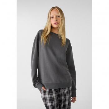 Stradivarius Basic Grey Round Neck Sweatshirt XS