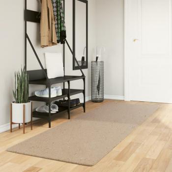 Alfombra de pelo corto suave lavable HUARTE 80x250 cm Color Antracita, Beige, Crema - Alfombra de área para Sala de Estar, Dormitorio, Habitación y Salón
