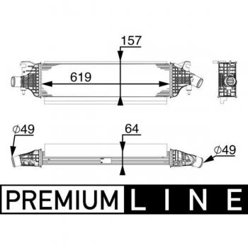 Radiador de aire de admisión MAHLE CI 213 000P / Intercooler MAHLE ORIGINAL CI 213 000P