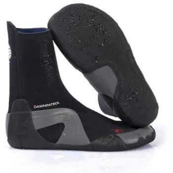 Escarpines Rip Curl Dawn Patrol Round Toe 5 Mm - Neopreno, color negro y gris claro, tamaño 6, comodidad y versatilidad para sesiones de invierno