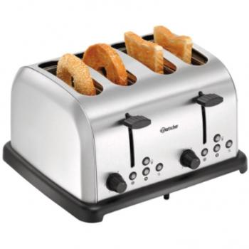 Tostadora Bartscher TBRB40 - 4 Rebanadas, Acero Inoxidable, 6 Niveles de Dorado, Función Descongelar