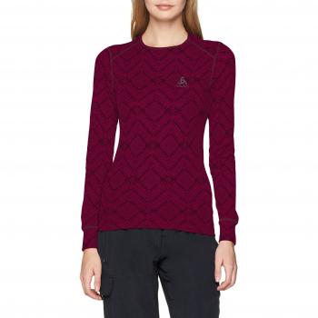 Odlo SUW Top Crew Neck L/S Active Caliente kinshi Unterhemd, otoño/Invierno, Mujer, Color Pickled Beet, tamaño Medium