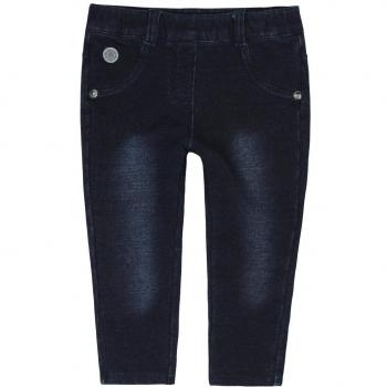 boboli Fleece Denim Trousers For Baby Girl, Pantalones Deportivos para Bebés, Azul Dark Blue, 74
