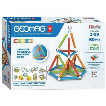 Geomag Super Color Recycled Magnetic Construction Set - 60 Pieces