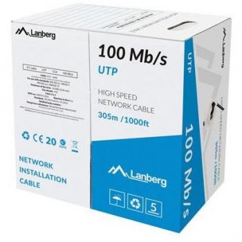 Bobina de Cable de Red LANBERG UTP Cat5e 305m Negro de Alta Calidad
