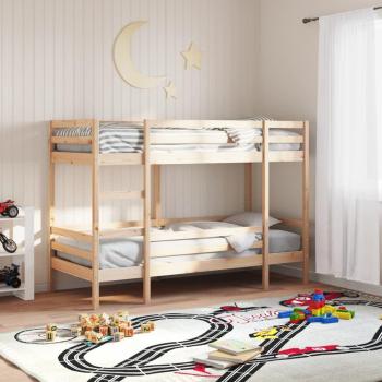 Litera 80x200 cm de madera maciza de pino en color marrón Vidaxl